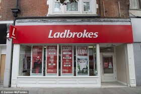 Bad outcomes: Ladbrokes said first quarter earnings dropped 22.3 per cent to £14.3million