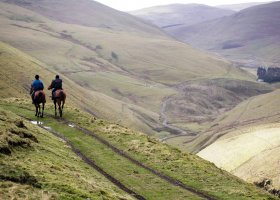 Horse riding in Northumberland National Park.