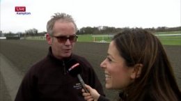 Sky Sports Information HQ reporter Gail Davis appears ahead toward boxing-day King George VI Chase from Kempton Park