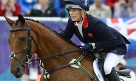 Zara Phillips in the equestrian jumping on tall Kingdom